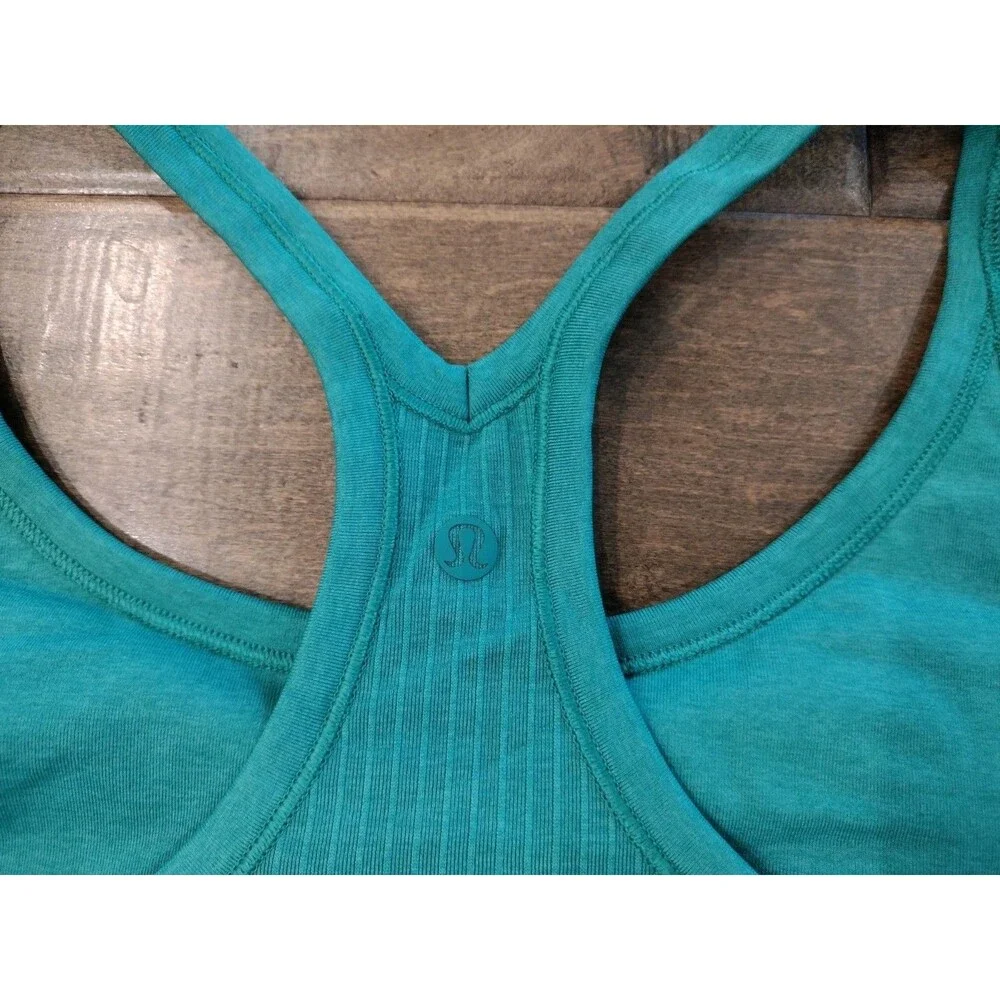 LULULEMON Women's Ebb to Street bright green racerback ribbed tank top - size 10